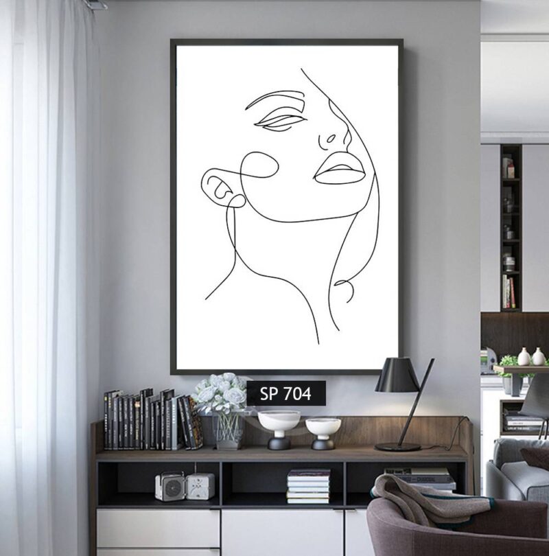 תמונת קנבס קו רישום גוף אישה נאנחת